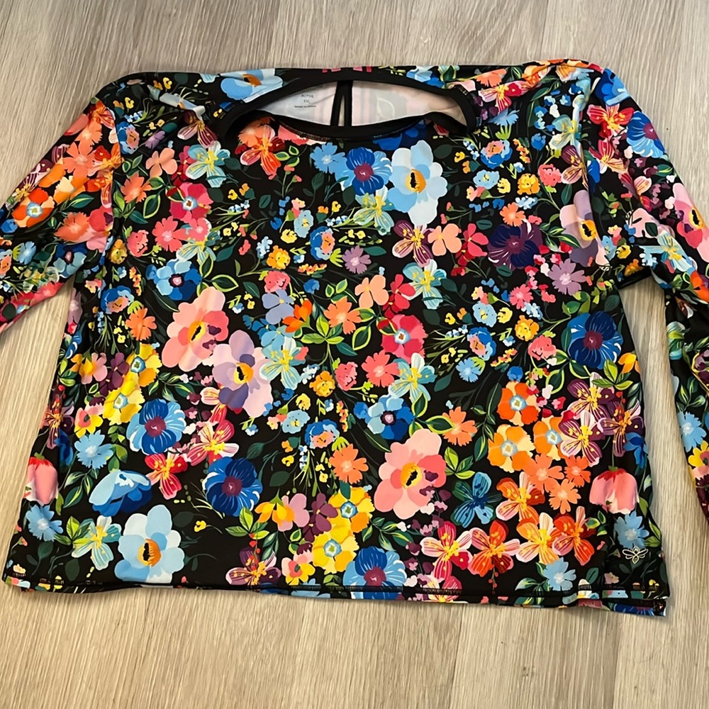 Johnny Was multicolor active top.